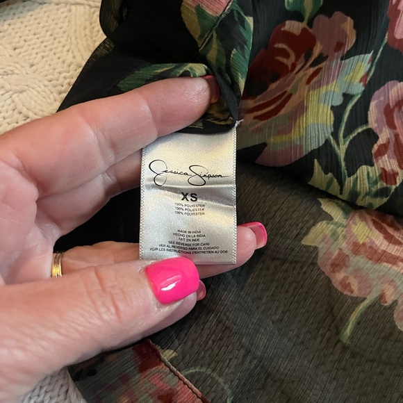 Jessica Simpson Floral Sheer Women's Blouse XS - Picture 2 of 11